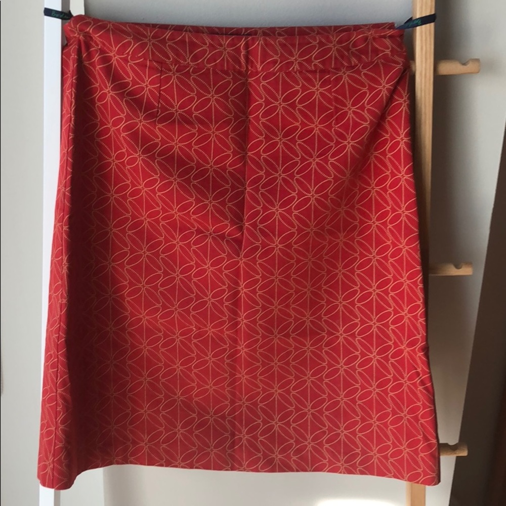 Red Boden pencil skirt with flower print